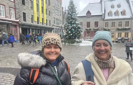 European-style streets of Québec City during the Christmas season